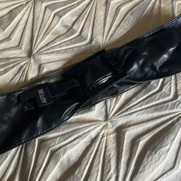 NWT Apt. 9 Black leather belt with beaded buckle. 40 inches long. - Picture 3 of 3